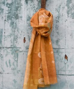 Foulard_cotone_seta_TracceLongobarde_ocra