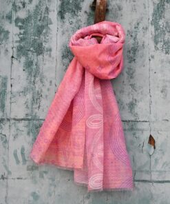 Foulard_cotone_seta_TracceLongobarde_rosa